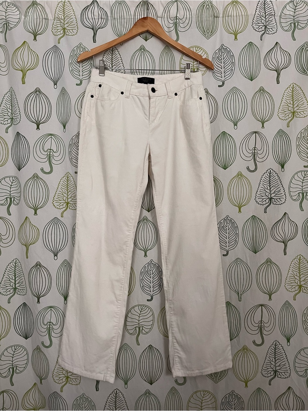 Talbots Heritage Straight Leg Cream/Ivory Corduroy size 4P